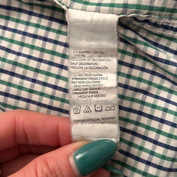 Izod Men's Multicolor Plaid Long Sleeve Button Up Shirt - Picture 9 of 9